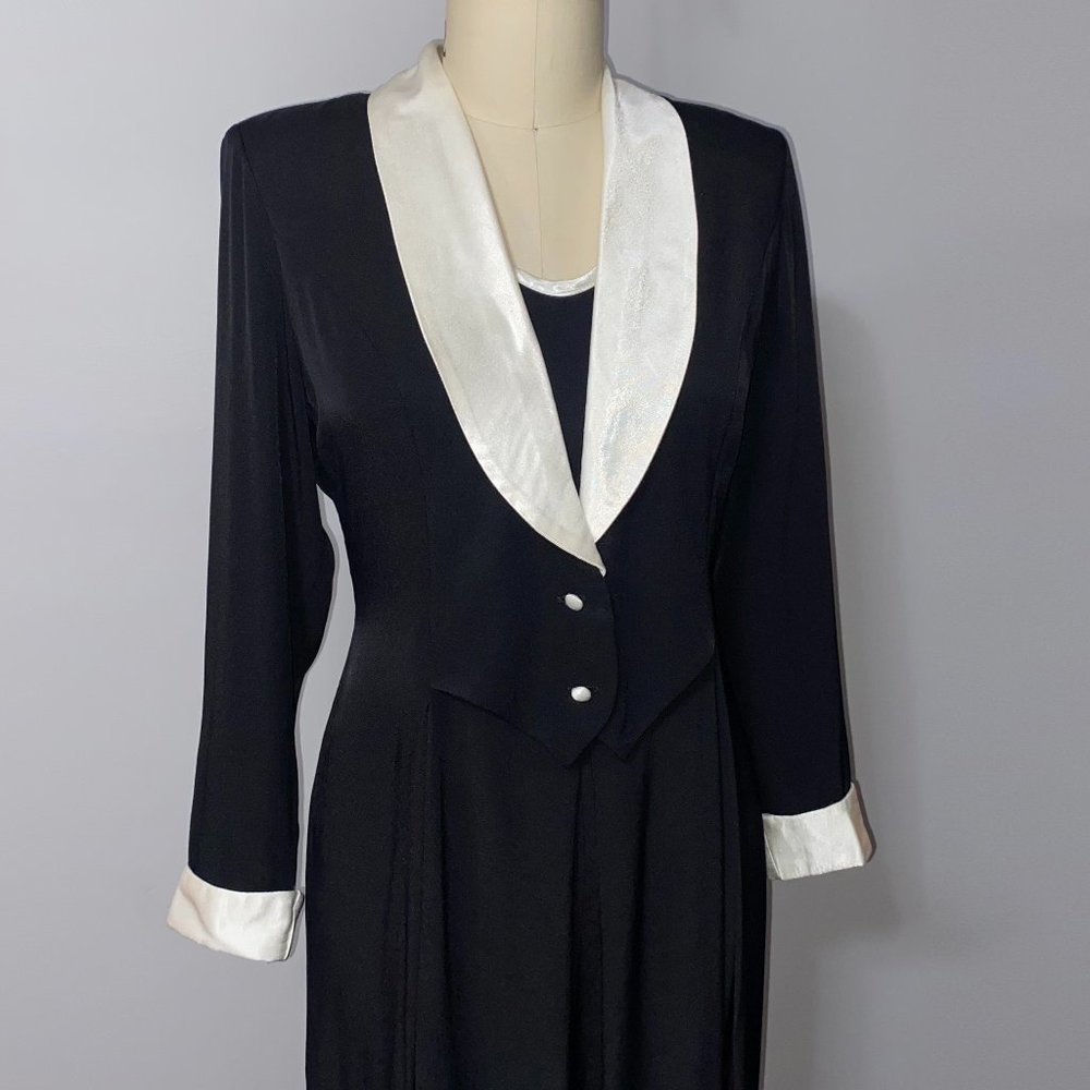 📦SOLD📦 Vintage Tuxedo Jumpsuit with Palazzo Pants - Picture 1 of 16